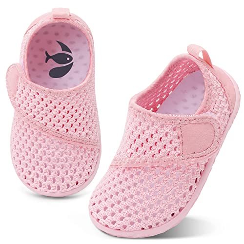 shopUAL Toddler Water Shoes Kids Girls Boys Beach Aqua Socks Skin Barefoot Walking Water Shoes Quick Dry Non-Slip Breathable Swim Pool Surf