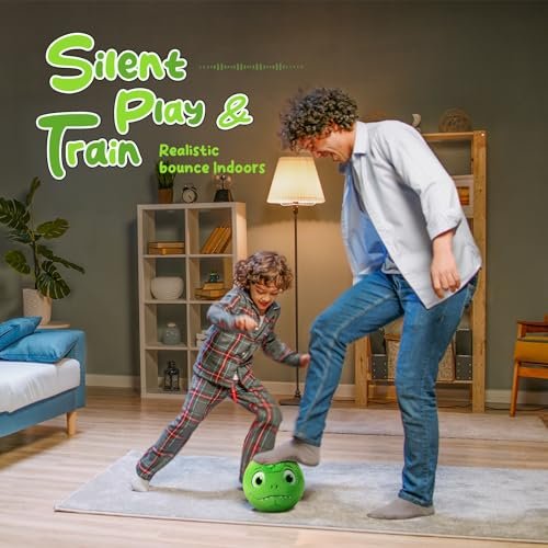 Silent Indoor Soccer Balls for Toddlers 1-3, Inflatable Soft Plush Baby Toddler Soccer Ball Toys Gifts for Kid 3-5 Year Old Boy First Birthday Gift (Dinosaur, Pump Include)