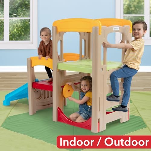 Simplay3 Young Explorers Adventure Climber - Indoor Outdoor Crawl Climb Drive Slide, Year-Round Playset for Children