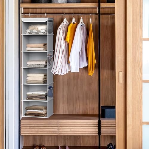 Simple Houseware 6 Shelf Hanging Closet Organizer, Gray