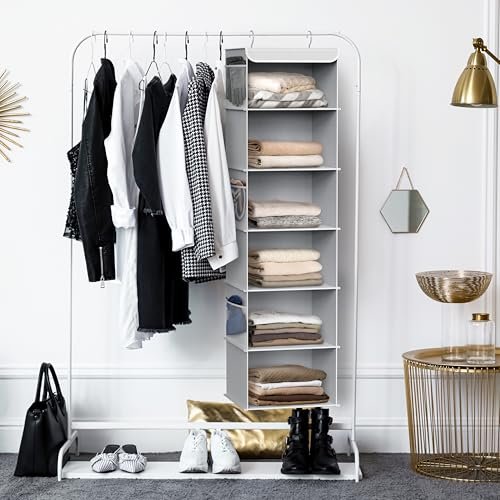 Simple Houseware 6 Shelf Hanging Closet Organizer, Gray