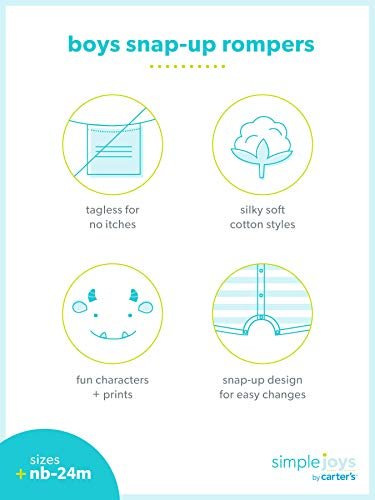 Simple Joys by Carter's baby-girls 3-pack Snap-up Rompers
