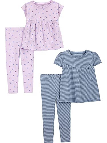 Simple Joys by Carter's Baby Girls' 4-Piece Short-Sleeve Shirts and Pants Playwear Set