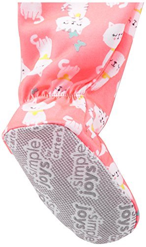 Simple Joys by Carter's Toddlers and Baby Girls' Loose-Fit Polyester Jersey Footed Pajamas, Pack of 3
