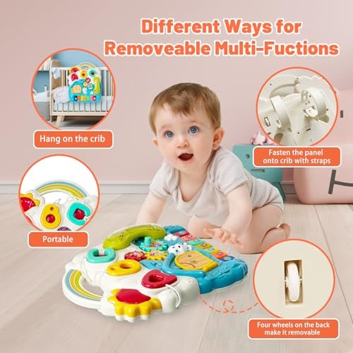 Sit to Stand Baby Walker, Activity Center with Music and Light, Activity Table for Toddlers, Push Toys for Babies Learning to Walk, Early Education Toys for Infant Boys Girls 6 Months Up (Blue)