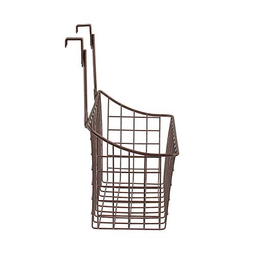 Spectrum Hanging Baskets for Organizing (Medium, Bronze) - Grid Over the Cabinet Wire Basket for Kitchen or Bathroom - Door Hanging Storage Organizer for Cleaning Supplies, Washcloths, & Hand Towels