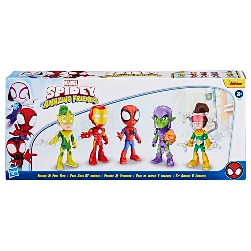 Spidey and his Amazing Friends Marvel, Friends & Foes Pack, 5 Action Figures, 4-Inch, Preschool Super Hero Toys for Kids Ages 3 and Up (Amazon Exclusive)