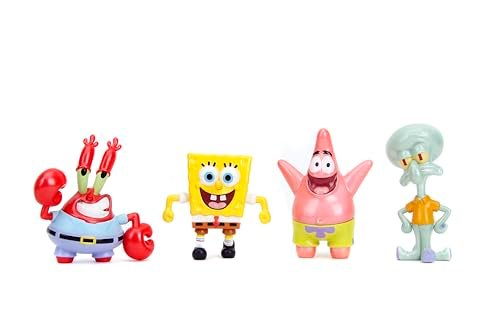 Spongebob Squarepants 2.5" 4-Pack Die-Cast Figures, Toys for Kids and Adults