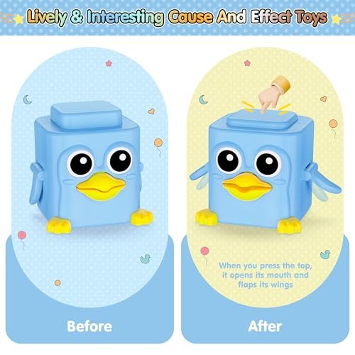 Stacking Toys Set for Toddlers 18+ Months, 6 in 1 Infant Sensory Toys with Changing Expressions, Pressable Animal Stacking Blocks, Christmas Birthday Gifts for 1 2 3 4 Years Old Baby Boys Girls