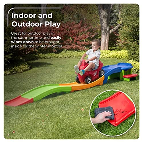 Step2 Up & Down Roller Coaster Kids Ride On Toy, Push Car, Indoor/Outdoor Playset, Made of Durable Plastic, Max Weight 50 lbs., For Toddlers 2-5 Years Old, Multicolor