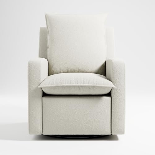 Storkcraft Timeless Recliner Glider with USB Charging Port (Ivory Boucle) - Ultimate Nursery Rocking Chair, Baby Glider Chair for Nursery, 360° Swivel Recliner, Plush Upholstery
