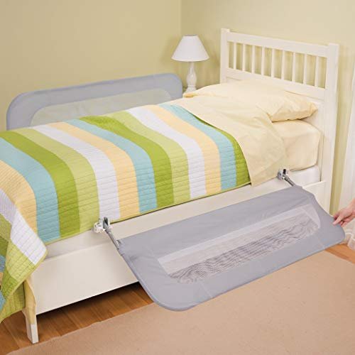 Summer Infant Double Safety Bedrail, Gray, Metal and Fabric Bedrail Set for Toddlers, 42.5” Long, Fits Twin, Full, and Queen Beds and Accommodates Thick Mattresses and Platform Beds
