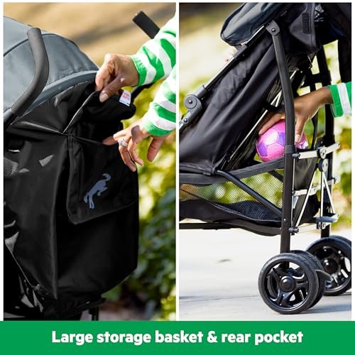 Summer Infant Ford Bronco HighGear Stroller by Bright Starts, Lightweight Foldable Stroller with Sport Details, Large Storage Basket, Anti-Shock & Lockable Wheels, Unisex Area 51 Blue/Green