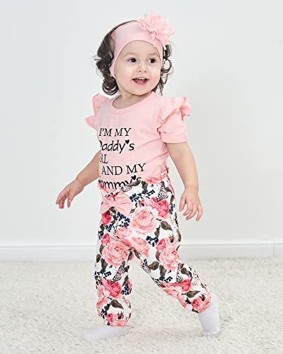 SUNNY PIGGY Newborn Infant Baby Girl Clothes Ruffle Romper Toddler Girl Floral Cotton Pant Sets Girls Clothing Outfit