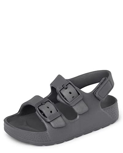 The Children's Place Baby Boys and Toddler Everyday Double Buckle Slide Sandals with Backstrap