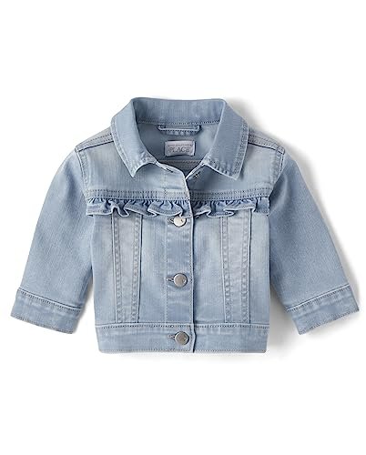 The Children's Place baby girls Ruffle Denim Jacket