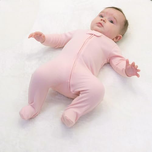 The Peanutshell Baby Sleepers for Girls Set of 3 - Soft Cotton Footed Pajamas for Newborns, Infants & Toddlers - Flower