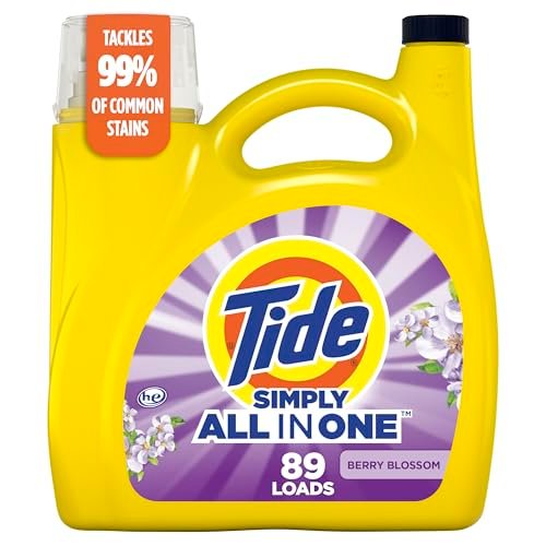 Tide Simply Clean & Fresh Liquid Laundry Detergent, Berry Blossom Scent, 89 loads, 117 fl oz (Packaging May vary)
