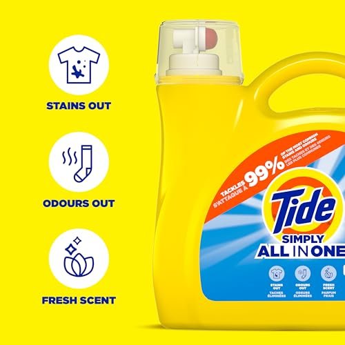 Tide Simply Liquid Laundry Detergent, Refreshing Breeze, 168 oz, 128 Loads, Tide Liquid Laundry Detergent, Laundry Soap