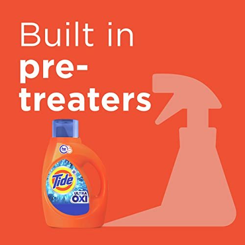 Tide Ultra Oxi Laundry Detergent Liquid Soap, High Efficiency (He), 59 Loads, 84 Fl Oz (Packaging May Vary)