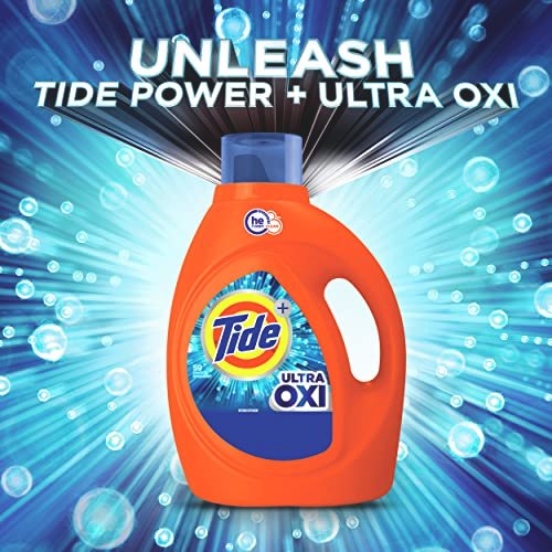 Tide Ultra Oxi Laundry Detergent Liquid Soap, High Efficiency (He), 59 Loads, 84 Fl Oz (Packaging May Vary)
