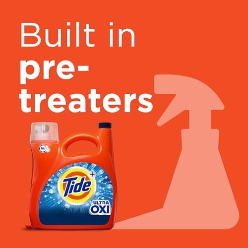 Tide Ultra Oxi Liquid Laundry Detergent HE Compatible, 94 Loads, 132 fl oz (Packaging May Vary)