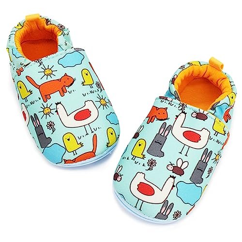 Timatego Toddler Baby Boys Girls Shoes Non Skid Slipper Sneaker Moccasins Infant First Walker House Walking Crib Shoes(6-24 Months)