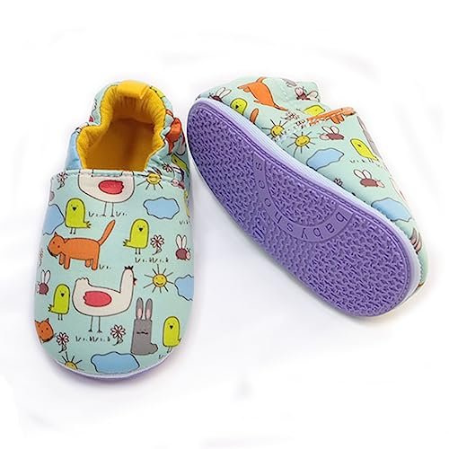 Timatego Toddler Baby Boys Girls Shoes Non Skid Slipper Sneaker Moccasins Infant First Walker House Walking Crib Shoes(6-24 Months)