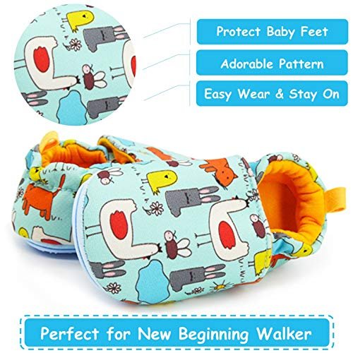 Timatego Toddler Baby Boys Girls Shoes Non Skid Slipper Sneaker Moccasins Infant First Walker House Walking Crib Shoes(6-24 Months)