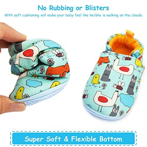 Timatego Toddler Baby Boys Girls Shoes Non Skid Slipper Sneaker Moccasins Infant First Walker House Walking Crib Shoes(6-24 Months)