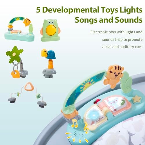 Time Followers® Baby Activity Center | 3-Stage 4Modes Standing Play Table | Baby Essential,Exersaucer, Jumper & Bouncer | Montessori-Inspired Design for Ages 6M+ (Grey)