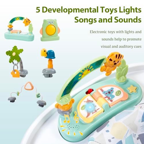 Time Followers® Baby Activity Center | 3-Stage 4Modes Standing Play Table | Baby Essential,Exersaucer, Jumper & Bouncer | Montessori-Inspired Design for Ages 6M+ (White)