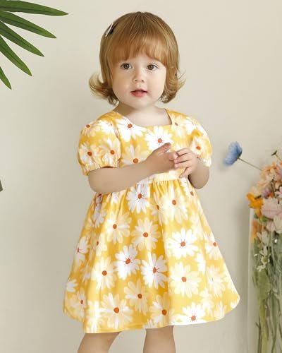 Toddler Baby Girl Dresses Summer Clothes Boho Short Sleeve Dress Ruffle Infant Sundress Cute Girls Outfit