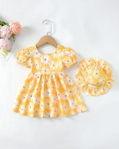 Toddler Baby Girl Dresses Summer Clothes Boho Short Sleeve Dress Ruffle Infant Sundress Cute Girls Outfit