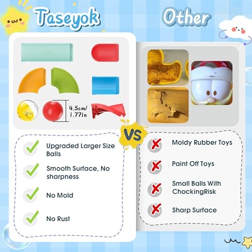 Toddler Bath Toys, Bathtub Toys Ball Slide Track, DIY Shower Toys with Suction Cups, Christmas Birthday Bath Fun Time Gifts Toys for Girls and Boys Age 2 3 4 5 6