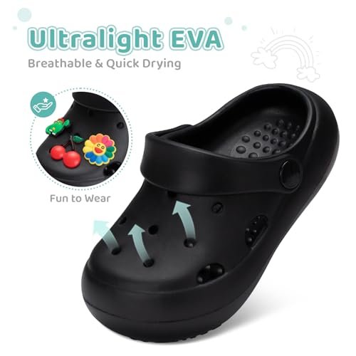 Toddler Classic Clogs Skin-Friendly Comfy Lightweight 丨Boys Girls Slip On Water Shoes