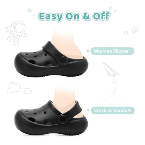 Toddler Classic Clogs Skin-Friendly Comfy Lightweight 丨Boys Girls Slip On Water Shoes