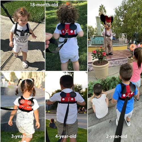 Toddler Leash for Baby Boys and Girls - Adjustable Safety Harness Baby Leash for 1-4 Year Olds, Perfect for Disney Trips, Airports, Malls, Zoos, and Kids with Autism