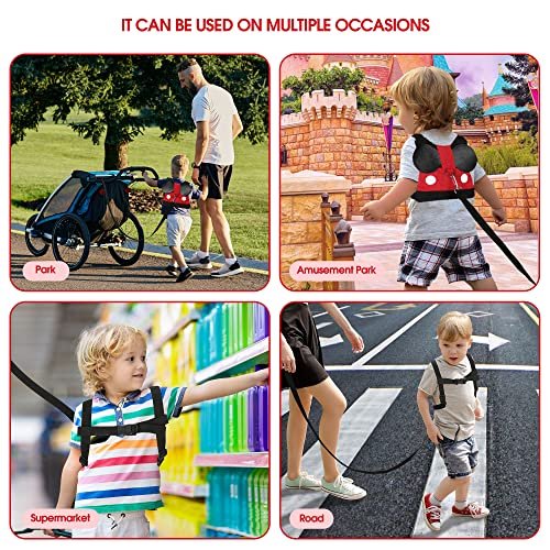 Toddler Leash for Baby Boys and Girls - Adjustable Safety Harness Baby Leash for 1-4 Year Olds, Perfect for Disney Trips, Airports, Malls, Zoos, and Kids with Autism
