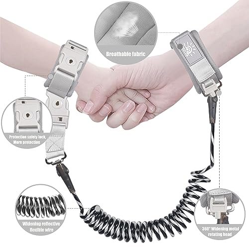Toddler Leash for Walking, Toddler Safety Harnesses Leashes, Safety Harness with Lock for Kids, Anti Lost Wrist Link for Toddlers ，Upgrade with Reflective Tape Liner（6.5ft）for Kids