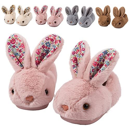 Toddler Rabbit Winter Slippers - Soft Plush Indoor Bunny Slippers for Girls & Boys