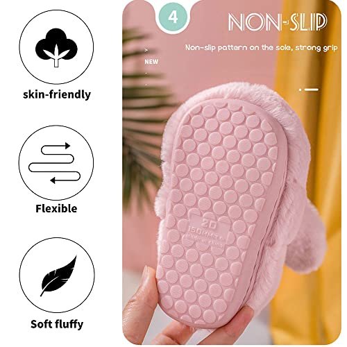 Toddler Rabbit Winter Slippers - Soft Plush Indoor Bunny Slippers for Girls & Boys