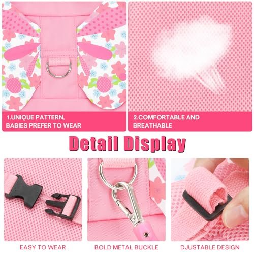 Toddlers Leash + Anti Lost Wrist Link Child Kids Safety Harness Kids Walking Wristband Assistant Strap Belt for Girl Pink Christmas Gift