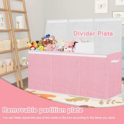Toy Storage for Girls - Extra Large Kids Toy Box Chest,Collapsible Toy Organizers and Storage for Nursery,Playroom,Office 35.8"x12.6"x16"(Pink)
