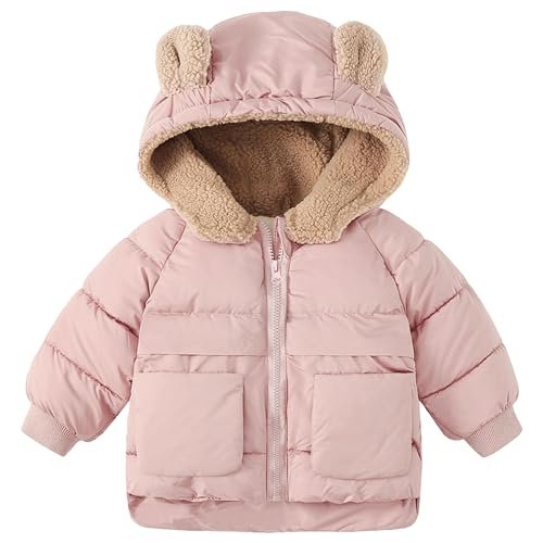 TUONROAD Baby Girls Coats for 6 Months-5 Years Toddlers Boy Winter Jacket Warm Bear Hooded Outdoor Coats Size 5