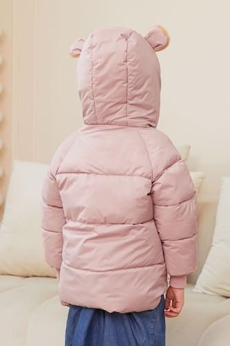 TUONROAD Baby Girls Coats for 6 Months-5 Years Toddlers Boy Winter Jacket Warm Bear Hooded Outdoor Coats Size 5