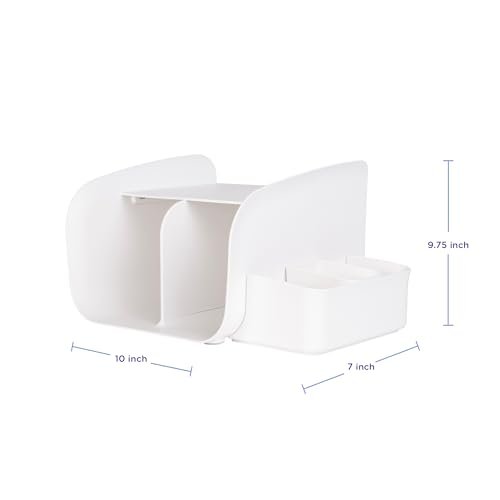 Ubbi Diaper Caddy Organizer, Stores Baby Diapers, Wipes & Baby Accessories, White