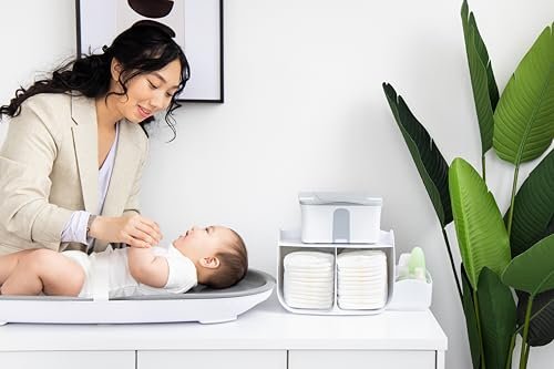 Ubbi Diaper Caddy Organizer, Stores Baby Diapers, Wipes & Baby Accessories, White