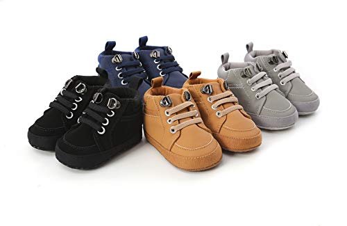 Unisex Baby Boys Girls High-Top Ankle Sneakers Soft Rubber Sole Infant Crib Shoes Toddler First Walkers