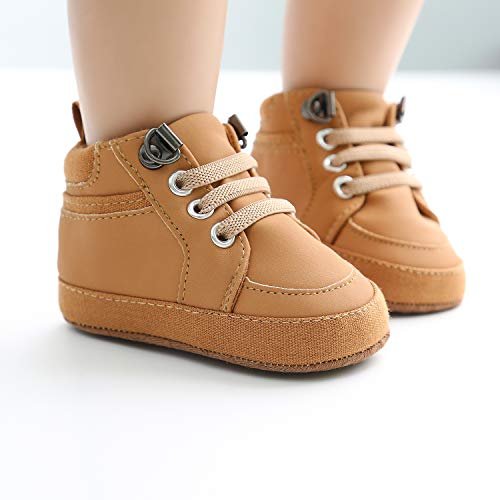 Unisex Baby Boys Girls High-Top Ankle Sneakers Soft Rubber Sole Infant Crib Shoes Toddler First Walkers